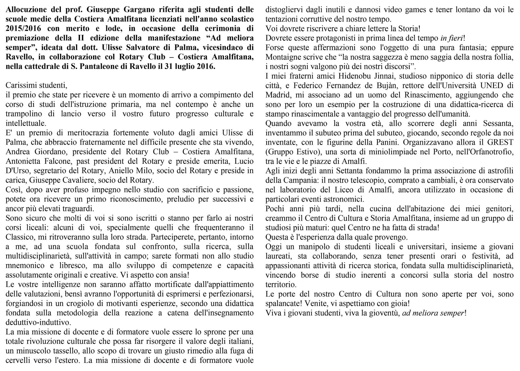 Rotary Club Costiera Amalfitana Evento